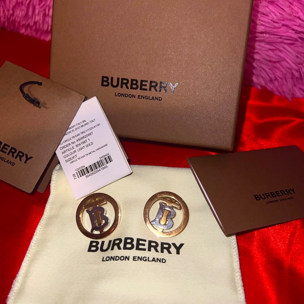 Burberry Gold 'TB' Earrings